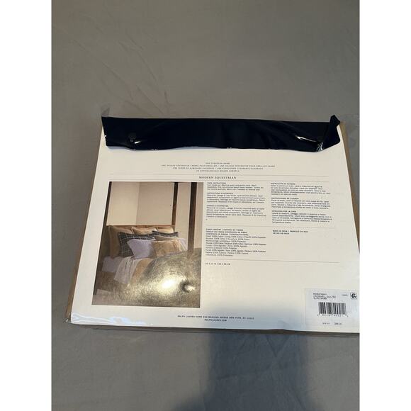 Ralph Lauren Cromwell Modern Equestrian European Sham Quilted 26"x26" NEW - Picture 4 of 5